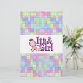 Het is een Girl Pink Text met Baby Bar Wrapper (Staand voorkant)