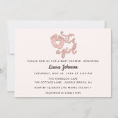 Het is een Girl Script New Baby Roos Feet Heart Bl Kaart (Voorkant)