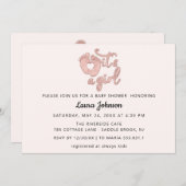 Het is een Girl Script New Baby Roos Feet Heart Bl Kaart (Voorkant / Achterkant)