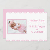 Het is een Girl Script Photo Girly Pink Birth Aankondiging (Voorkant / Achterkant)