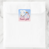 Het is een Girl Stork Hartelijk dank Vierkante Sticker (Tas)