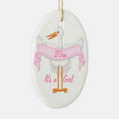 Het is een Girl Stork Ornament (Rechts)