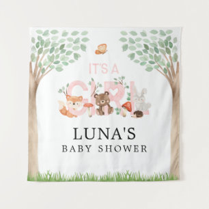 Het is een Girl Woodland Baby shower Backdrop Wandkleed