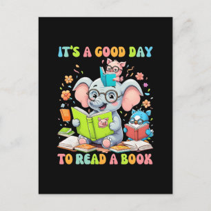 Het is een goede dag om een boekliefhebber Kinder  Briefkaart