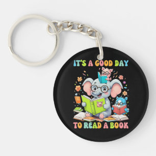 Het is een goede dag om een boekliefhebber Kinder Sleutelhanger
