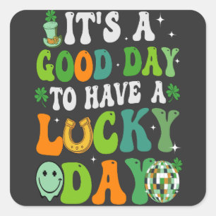 Het is een goede dag om een Lucky Day St Patrick t Vierkante Sticker
