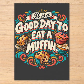 Het is een goede dag om een muffin te eten acryl uitnodigingen