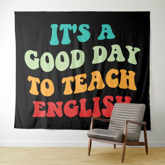 Het is een goede dag om Engels te leren Wandkleed (In Situ (horizontaal))