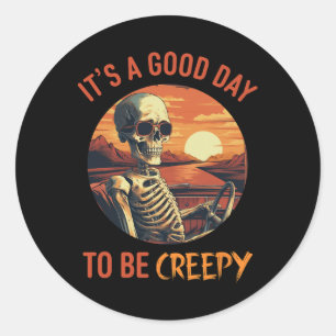 Het is een goede dag om griezelig grappig Hallowe Ronde Sticker