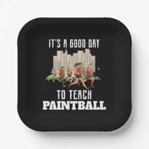 Het Is Een Goede Dag Om Paintball Te Leren Papieren Bordje
