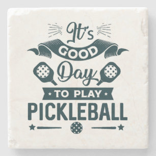 Het is een goede dag om Pickleball te spelen Stenen Onderzetter