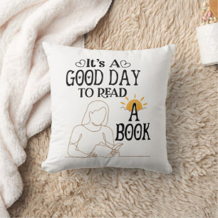 Het is een goede dag om Shirt te lezen, boekenacht Kussen