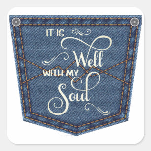 Het is een goede denim zak sticker