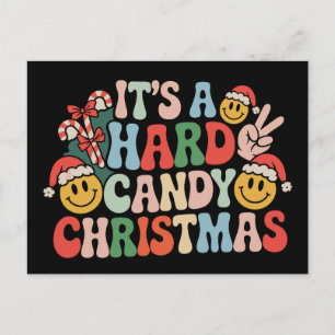 Het is een hard snoep Kerstmis Retro Groovy Kerstm Feestdagenkaart