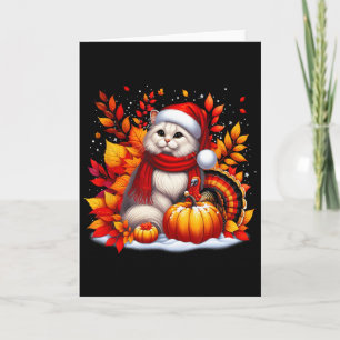 Het is een herfst jullie kat blad valt boom herfst kaart