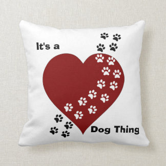 Het is een hond-Ding Heart- en Paw-printpiloot Kussen