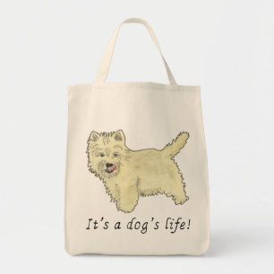 Het is een hondeleven Funny Schattige Westie sloga Tote Bag