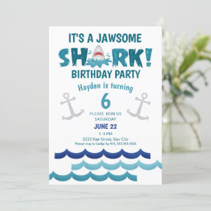 Het is een Jawsome Shark Birthday Party Kaart