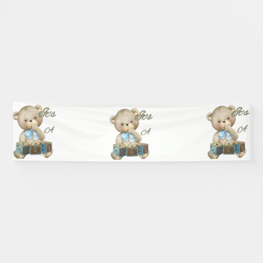 Het is een jongen 2.5x10 Vinyl banner (Horizontaal)
