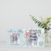 Het is een jongen! Aangepaste foto Geboorte Aankon Aankondiging (Staand voorkant)
