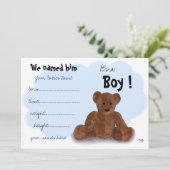 Het is een Jongen Aankondiging (Staand voorkant)