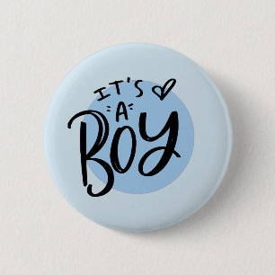 Het is een Jongen Aankondiging Dual Color Pin Ronde Button 5,7 Cm