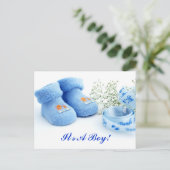 Het is een jongen! Aankondiging Kaart (Staand voorkant)
