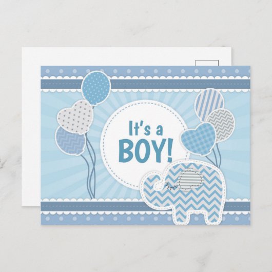 Het is een jongen aankondigingskaart (Voorkant / Achterkant)