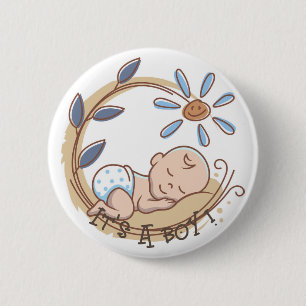 Het is een jongen   Baby Boy Shower Gift Button Pi
