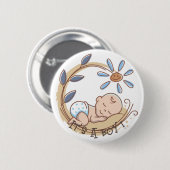 Het is een jongen | Baby Boy Shower Gift Button Pi (Voorkant /achterkant)