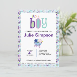 Het is een Jongen Baby Jongen Feestelijke Shower U Kaart
