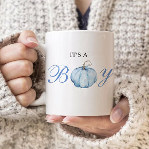 Het is een jongen baby pompoen koffiemok