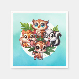 Het is een jongen Baby shower Bosland Creatures Servet
