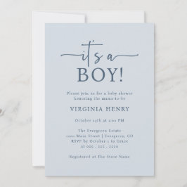 Het is een jongen Baby shower Kaart