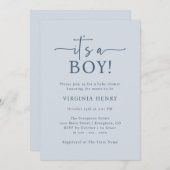 Het is een jongen Baby shower Kaart (Voorkant / Achterkant)