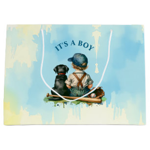 Het is een jongen Baby shower met honkbalthema Groot Cadeauzakje