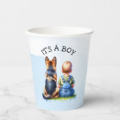 Het is een jongen! | BABY SHOWER Papieren Bekers (Voorkant)