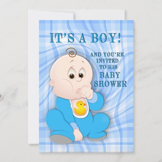 Het is een jongen - Baby shower uitnodiging (Voorkant)