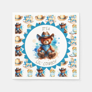 Het is een jongen Baby shower van Cowboy Teddy B Servet