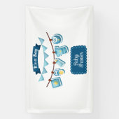 Het is een jongen babyfeest 2.5x4 vinyl banner (Verticaal)