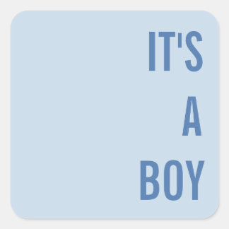 Het is een jongen babyfeest vierkante sticker