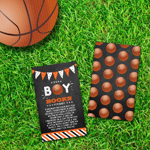 Het is een jongen! Basketbal Baby shower Boek Aanv Informatiekaartje