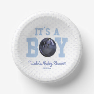 Het is een jongen! Blauw Bowling Baby shower Papieren Kommen