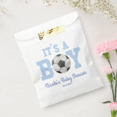 Het is een jongen! Blauw Voetbal Baby shower Bedankzakje (Gezegeld)