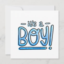 Het is een Jongen Blauwe Gradiënt Gefeliciteerd Feestdagenkaart