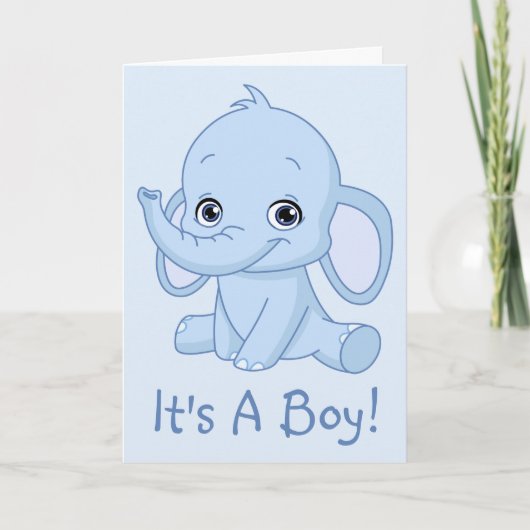 Het is een jongen blauwe olifant aankondiging (Voorkant)