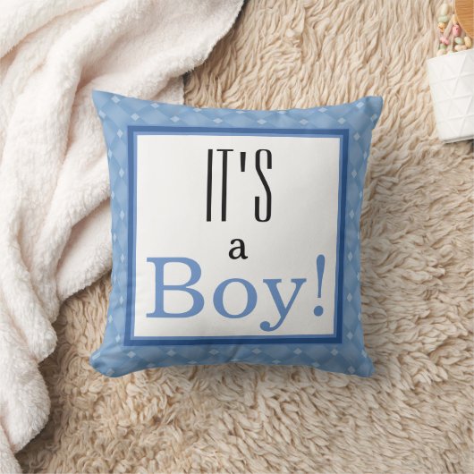 Het is een jongen! Blue Baby shower Keepomwille Pi Kussen (Deken)
