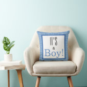 Het is een jongen! Blue Baby shower Keepomwille Pi Kussen (Stoel)