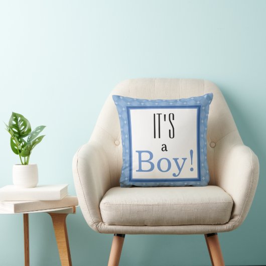 Het is een jongen! Blue Baby shower Keepomwille Pi Kussen (Stoel)