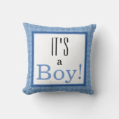 Het is een jongen! Blue Baby shower Keepomwille Pi Kussen (Voorkant)